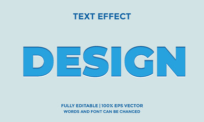 blue design cutout style editable text effect template