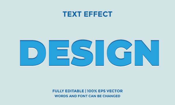 blue design cutout style editable text effect template
