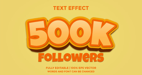 500k followers editable text effect template