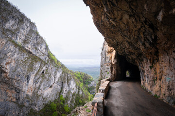 Balcony roads along the Gorges du Nan in the Vercors Regional Natural Park, France