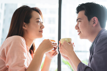 Photo of young Asian couple dating