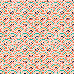 Abstract rainbow seamless pattern. Baby doodle, trendy colors. For textile, background, packaging, wrapping paper, wallpaper