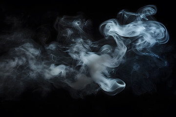 Abstract smoke moves on a black background, Abstract texture, Cloud of smoke, White smoke on a black background