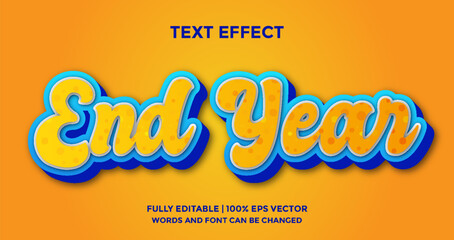 Obraz premium End Year 3D Editable Text Effect