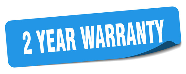 2 year warranty sticker. 2 year warranty label