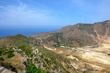 Fototapeta na wymiar Scenic view of the coast of Nisyros island. Greece