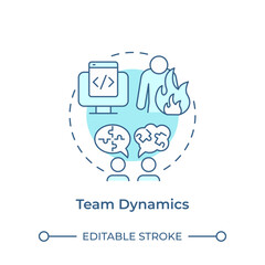 Team dynamics soft blue concept icon. Hackathon challenge. Conflict management. Teamwork. Round shape line illustration. Abstract idea. Graphic design. Easy to use in promotional materials