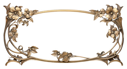 PNG Art nouveau frame border jewelry flower accessories - obrazy, fototapety, plakaty