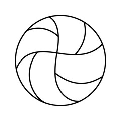 Volleyball ball line icon isolated on white. Vector illustration