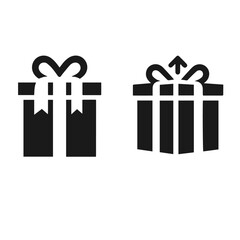 Gift box 🎁 icon set. Present gift box tied, open, and sparkle for christmas, birthday, valentine, wedding event, party, celebration, and achievement success. Vector illustration
