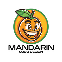 Mandarin Cartoon Vector Logo Design