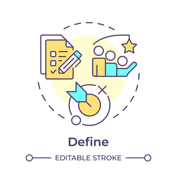 Sigma define multi color concept icon. Quality management. Customer service, user experience. Round shape line illustration. Abstract idea. Graphic design. Easy to use in infographic, article