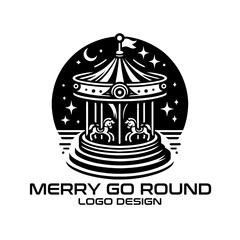 Fototapeta premium Merry Go Round Vector Logo Design