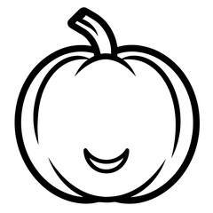 Vector outline icon of a Halloween pumpkin with a face. Great for Halloween-themed designs & decorations.