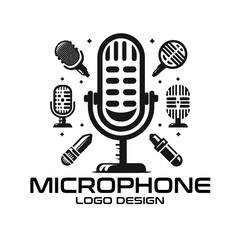 Microphone Vector Logo Design