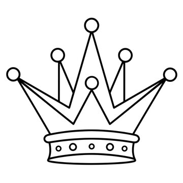 Vector outline icon of a queen's crown. Perfect for royalty-themed designs & regal illustrations.