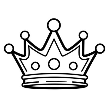 Vector outline icon of a queen's crown. Perfect for royalty-themed designs & regal illustrations.