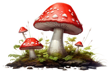 PNG Toadstool mushroom fungus agaric - obrazy, fototapety, plakaty