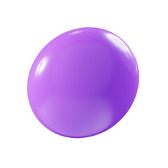 Birthday party popper purple confetti streamer round element 3d render illustration.