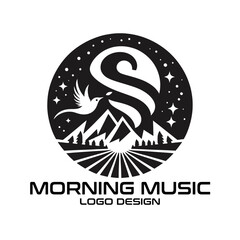 Morning Music Vector Logo Design