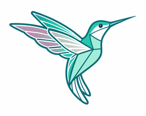 Hummingbird Hovering in Mid Air Using Continuous Lines
