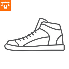 Running shoes line icon, outline style icon for web site or mobile app, clothes and footwear, sneakers vector icon, simple vector illustration, vector graphics with editable strokes.