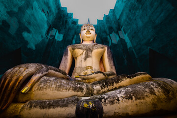 Ancient Sukhothai style Buddha statue at Wat Sri Chum