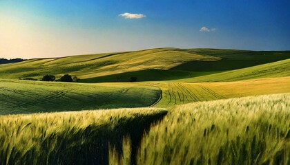 Obraz premium Sunset Symphony: A Visual Ode to the Enchanted Wheat Fields