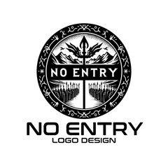Obraz premium No Entry Vector Logo Design