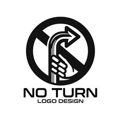 Obraz premium No Turn Vector Logo Design