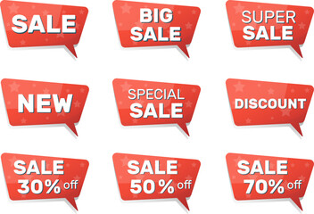 set of discount banners sale, stickers for website