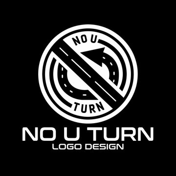 No U Turn Vector Logo Design