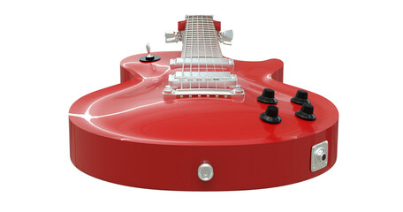guitare électrique rouge- fond transparent - rendu 3D