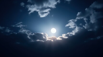Naklejka na ściany i meble Light and shadow, soft moonlight shining on the sky background. 