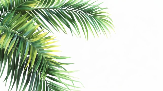 jungle palm branch, illustration, white background