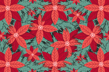 Christmas Background with Holly Flower. Holly Jolly Nature holiday background. Vector illustration can used web banner. Vector aesthetic in trendy cut out paper style. EPS 10 