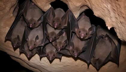 A-Group-Of-Bats-Roosting-Together-In-A-Cave- 2