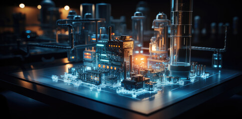 Futuristic Smart Industrial Complex Illumination