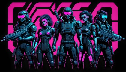 A-Group-Of-Futuristic-Cyborg-Mercenaries-Equipped- 2