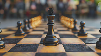 Leadership and success chess concept background, different thinking, teamwork and business strategy - obrazy, fototapety, plakaty