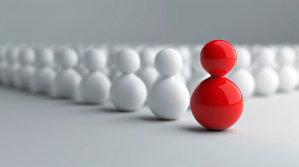 Leadership and success simple concept background, different thinking, teamwork and business strategy