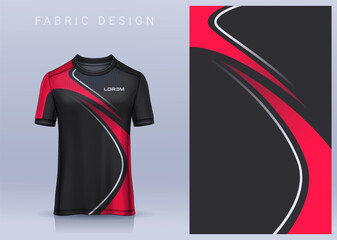 Fabric textile design for Sport t-shirt, Soccer jersey mockup for football club. uniform front view.	