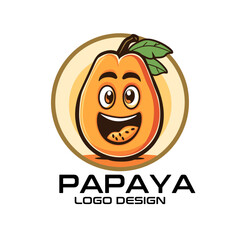 Papaya Cartoon Vector Logo Design © isuru