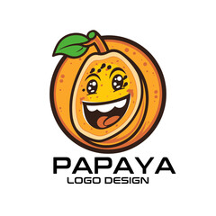 Papaya Cartoon Vector Logo Design © isuru