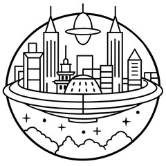        Future city vector illustration.
