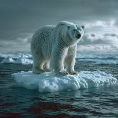 Keuken spatwand met foto Polar bear on a ice floe in Arctic © 3r1k_ai