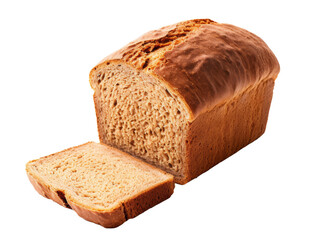 Brown bread isolated on a white background.