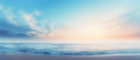 Serene Ocean Sunset Panoramic View