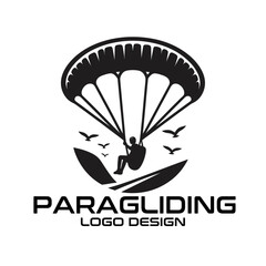 Paragliding Vector Logo Design