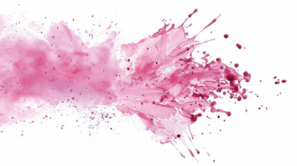 Blush pink paint splatter on a pure white background